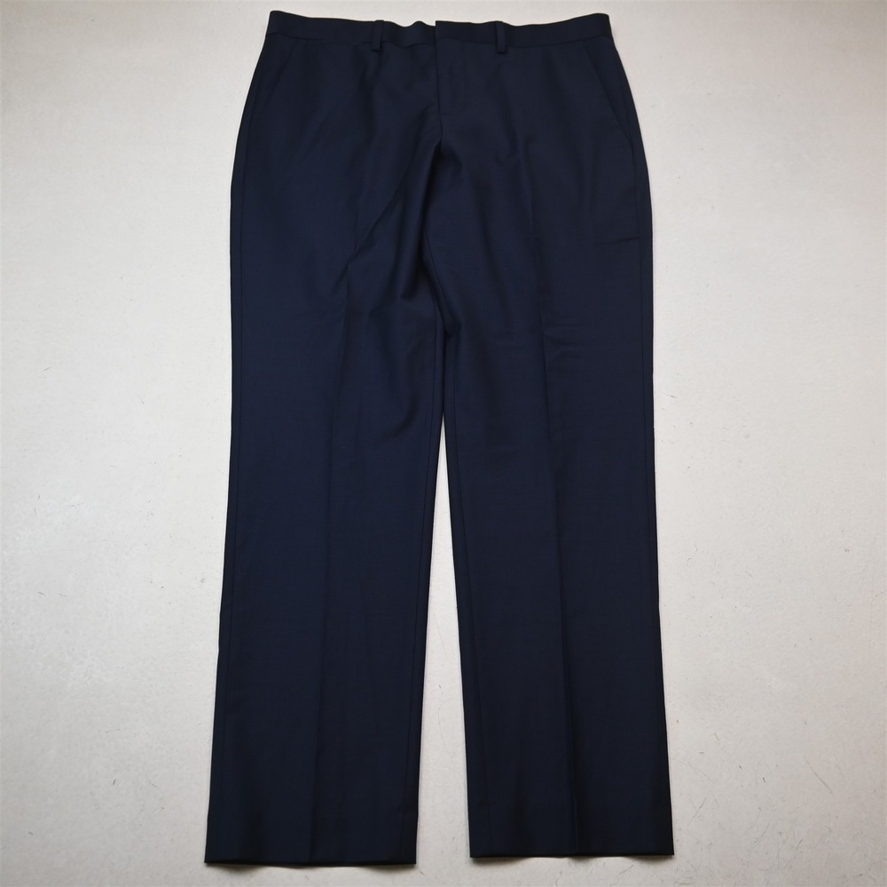 Express 32x30 Blue Stretch Wool Slim Wrinkle Resistant Dress Mens Pants